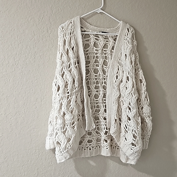 Zara Sweaters - Zara alpaca blend open knit cream colored cardigan